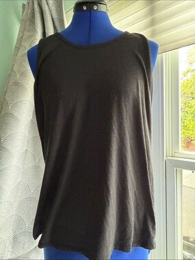 Athleta Black Scoop Neck, Cross-Back Tank Top